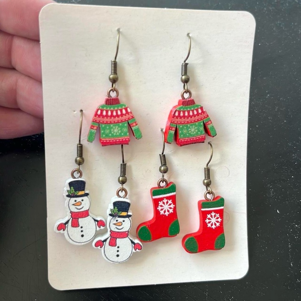 3pc Set Holiday Earrings Bundle